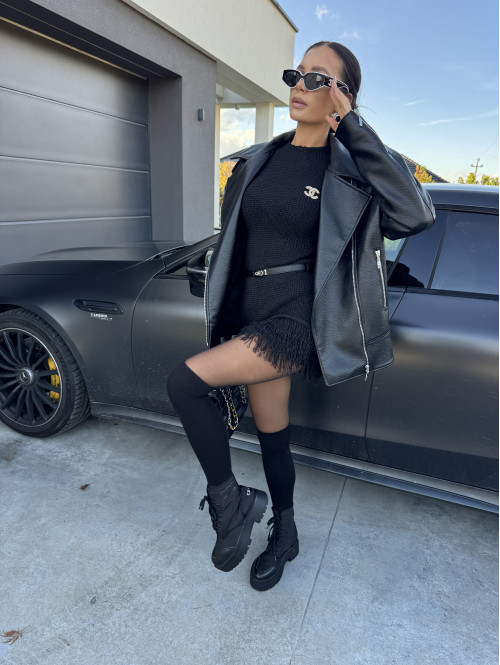 Zakolanówki gładkie ISMENA czarne 150 - photo #30