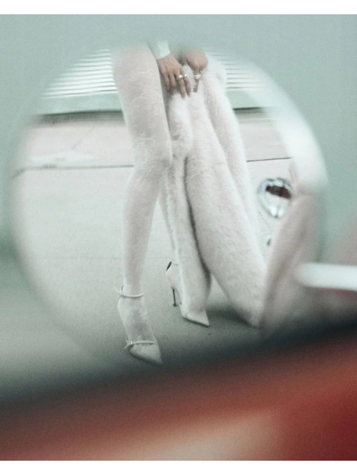 Kremowe rajstopy we wzór kwiatów CARMELA