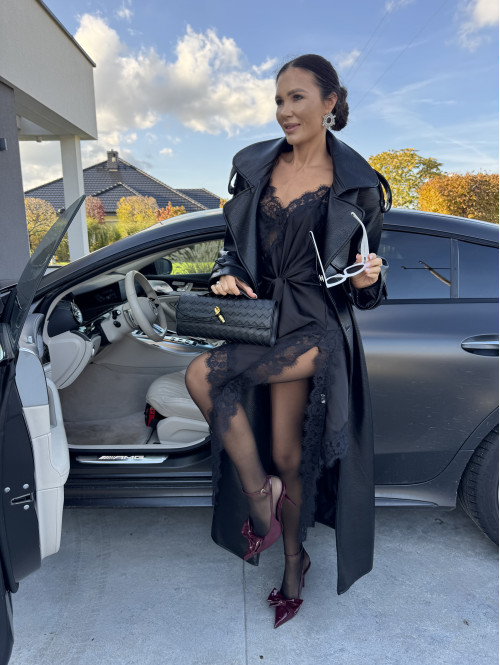 Czarna sukienka midi asymetryczna z koronką MONIA 17 Czarna sukienka midi asymetryczna z koronką MONIA 17 - photo #22