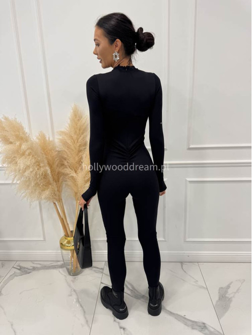 Czarny kombinezon dopasowany z siateczką na górze VELO 185 - photo #2