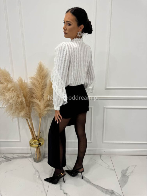 Czarna spódniczka mini z wiązaniem i marszczeniem na tyle JULA 25 - photo #13