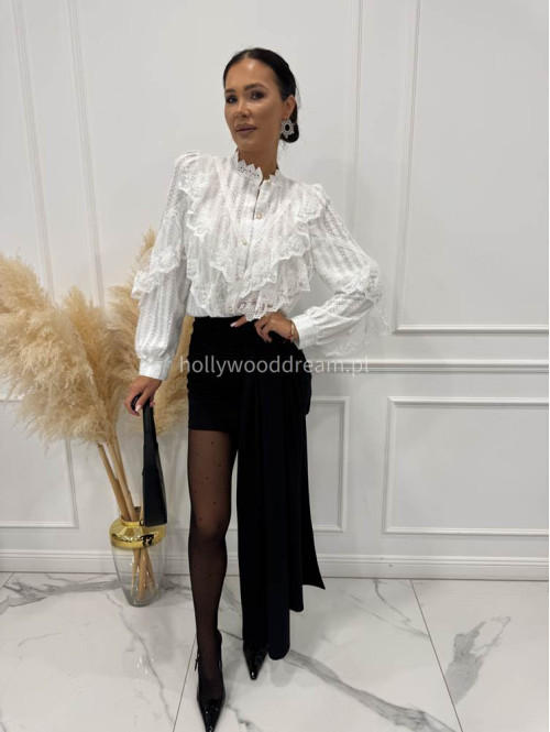 Czarna spódniczka mini z wiązaniem i marszczeniem na tyle JULA 25 - photo #15