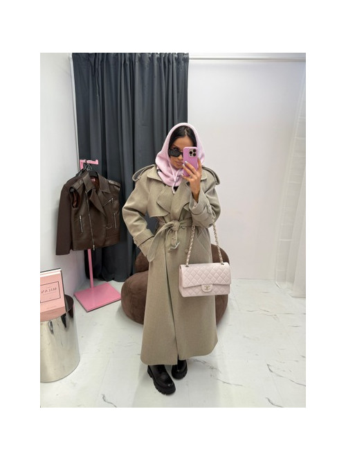 Pudrowo różowy kaptur szydełkowy ze ściągaczami balaclava ZAVA 25 - photo #2