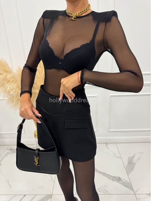 Czarne Spódnico-spodenki z imitacją kieszeni CONOR 25 - photo #7