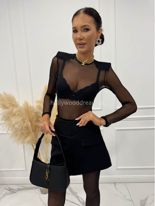 Czarne Spódnico-spodenki z imitacją kieszeni CONOR 25 - photo #8