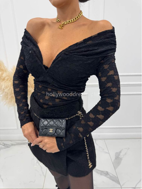 Czarne spódnico-spodenki pluszowe na zakładkę Anicha 09 - photo #26