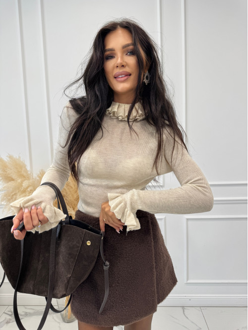 Czekoladowe spódnico-spodenki pluszowe na zakładkę Anicha 09 - photo #6