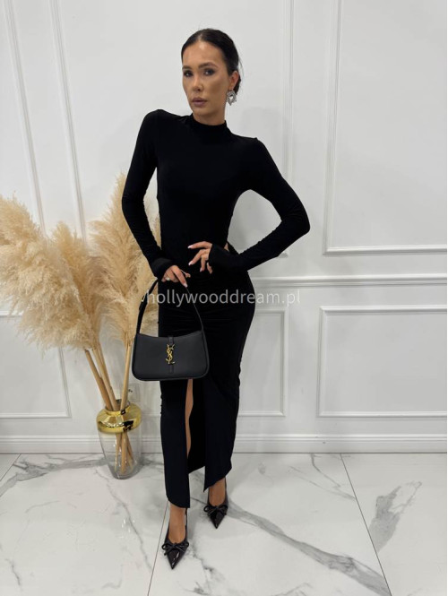 Czarna sukienka maxi dopasowana Euphoria 173 - photo #8