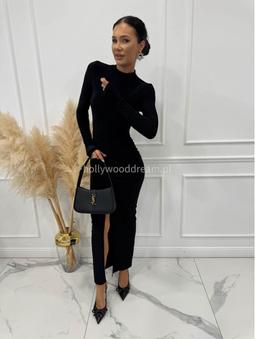 Czarna sukienka maxi dopasowana Euphoria 173 - photo #9