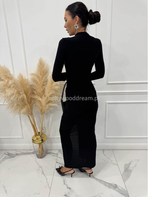 Czarna sukienka maxi dopasowana Euphoria 173 - photo #11