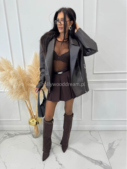 Czekoladowe body transparentne z bufkami Cloe 173 - photo #27