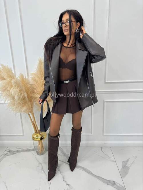 Czekoladowe body transparentne z bufkami Cloe 173 - photo #28