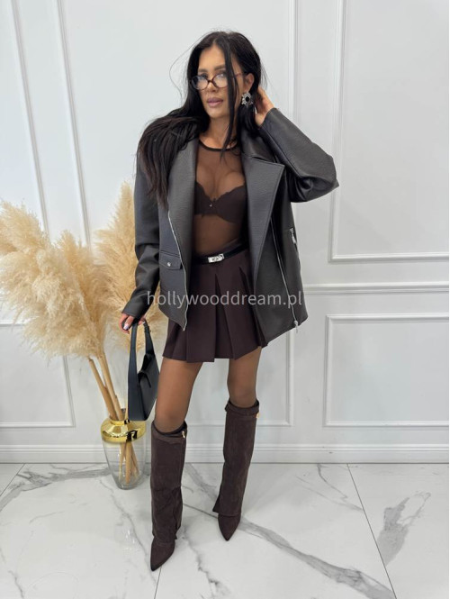 Czekoladowe body transparentne z bufkami Cloe 173 - photo #29