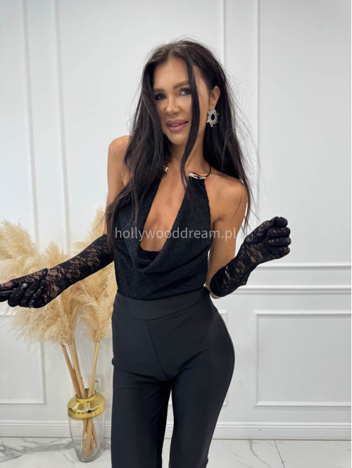 Czarne body kreszowane z pozłacaną ozdobą na szyję ŚNIEŻANA 94 - photo #8