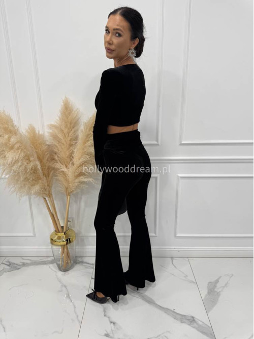 Czarny komplet welurowy Top+ spodnie Zoya 173 - photo #11