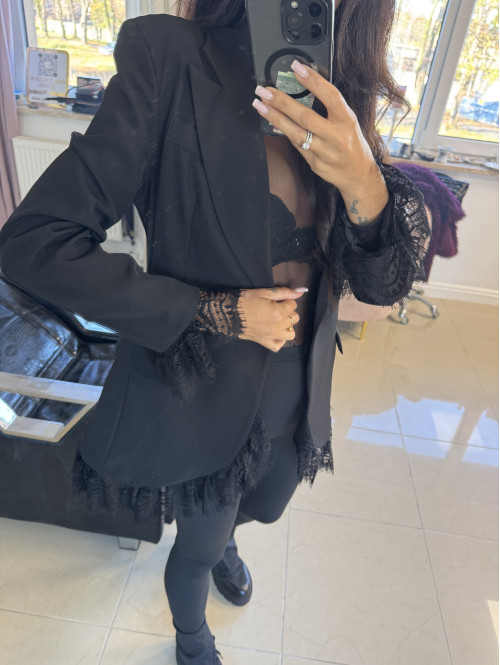 Legginsy na gumce z rozcięciem ARMAS czarne 69 - photo #47