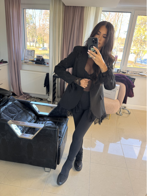 Legginsy na gumce z rozcięciem ARMAS czarne 69 - photo #48