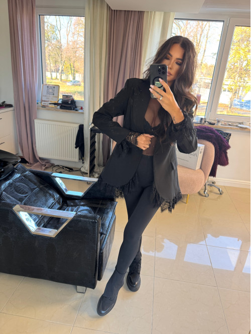 Legginsy na gumce z rozcięciem ARMAS czarne 69 - photo #50