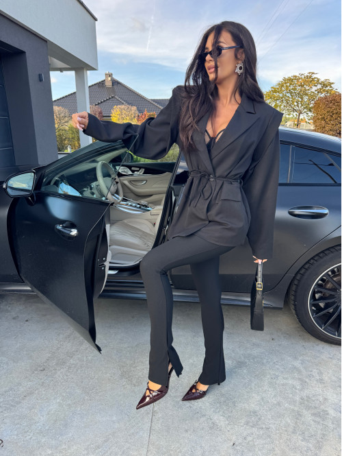 Legginsy na gumce z rozcięciem ARMAS czarne 69 - photo #53