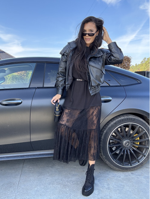 Kurtka bomberka eko-skóra LINSEY czarna 131 - photo #104