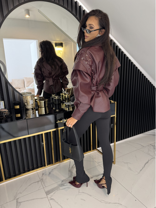 Legginsy na gumce z rozcięciem ARMAS czarne 69 - photo #54