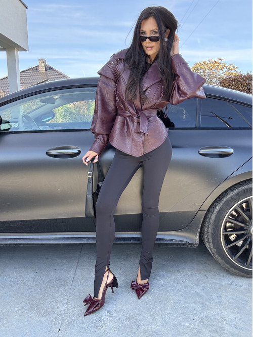 Legginsy na gumce z rozcięciem ARMAS czarne 69 - photo #56