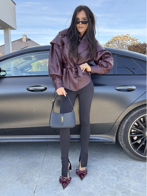 Legginsy na gumce z rozcięciem ARMAS czarne 69 - photo #58