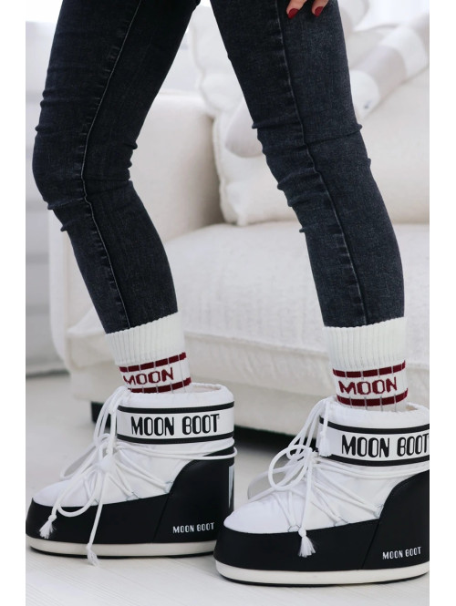 Kremowe Skarpety damskie z wełną Mon 150 - photo #0