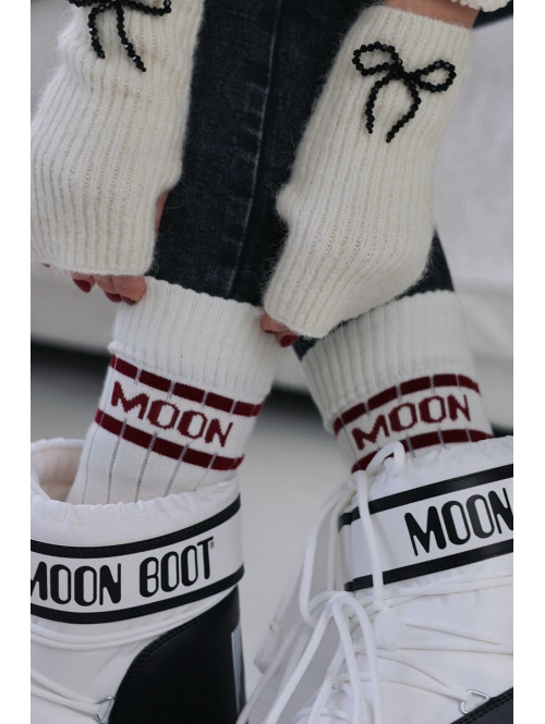 Kremowe Skarpety damskie z wełną Mon 150 - photo #1