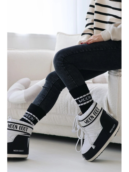 Czarne Skarpety damskie z wełną Mon 150 - photo #1