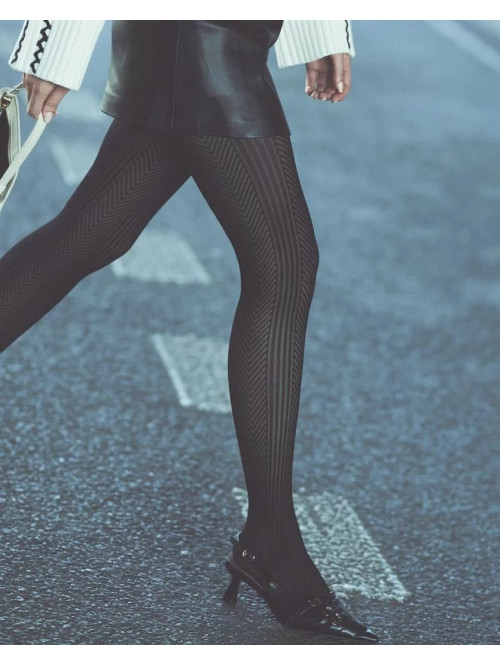 Czarne rajstopy we wzory Mavis - photo #3