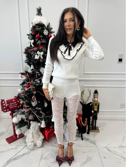 Kremowy sweter z broszką Alvaro 09 - photo #1