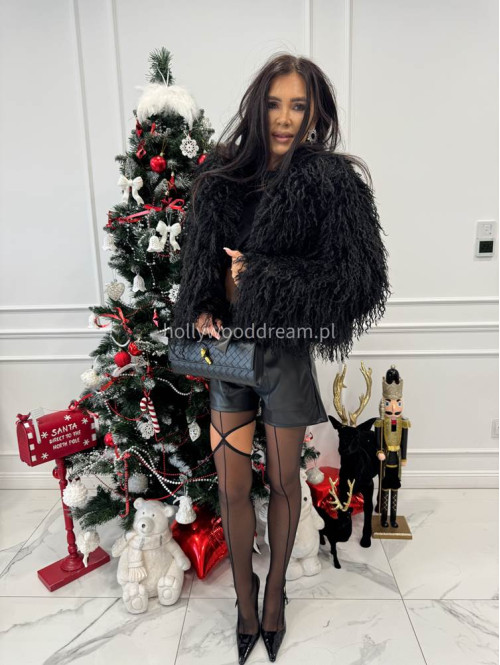 Czarne futerko eko lama karbowane Nela 69 - photo #5