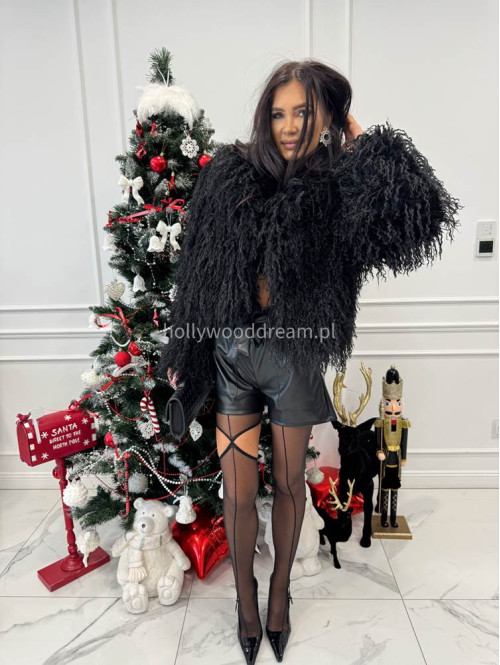 Czarne futerko eko lama karbowane Nela 69 - photo #7