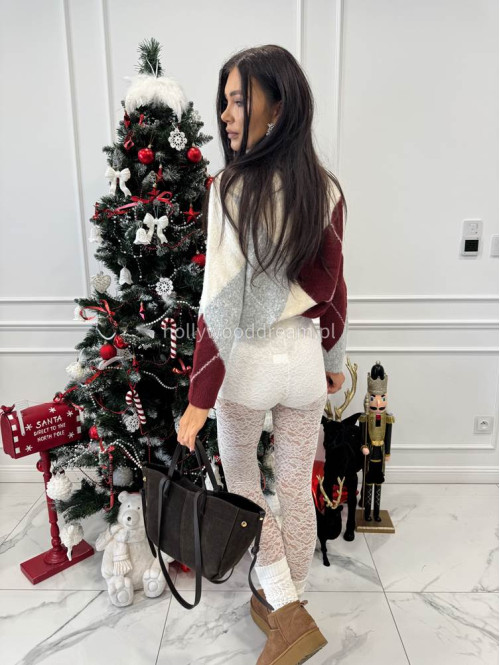 Kremowe legginsy koronkowe z zapiętką Lisa 17 - photo #10