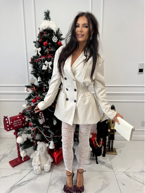 Kremowe legginsy koronkowe z zapiętką Lisa 17 - photo #1