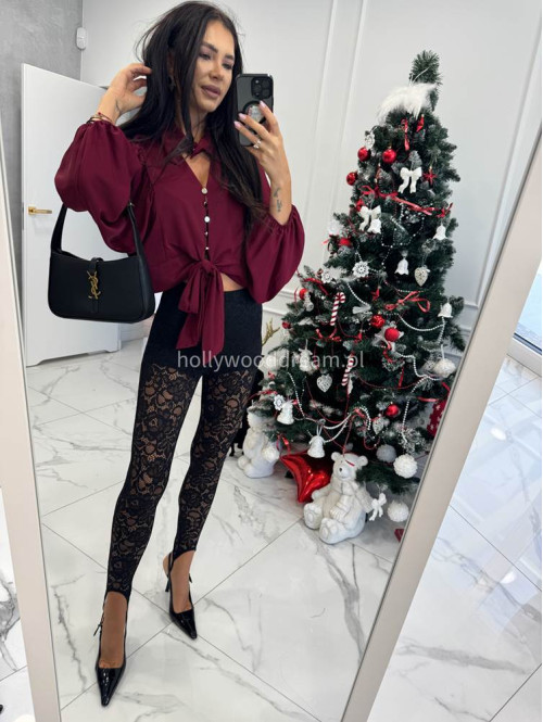 Czarne legginsy koronkowe z zapiętką Lisa 17 - photo #5