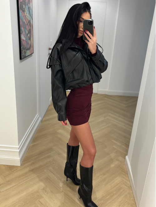 Kurtka bomberka eko-skóra LINSEY czarna 131 - photo #109