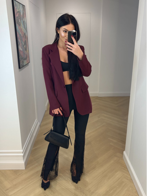 Bordowa marynarka zapinana na jeden guzik KORNELIA 19