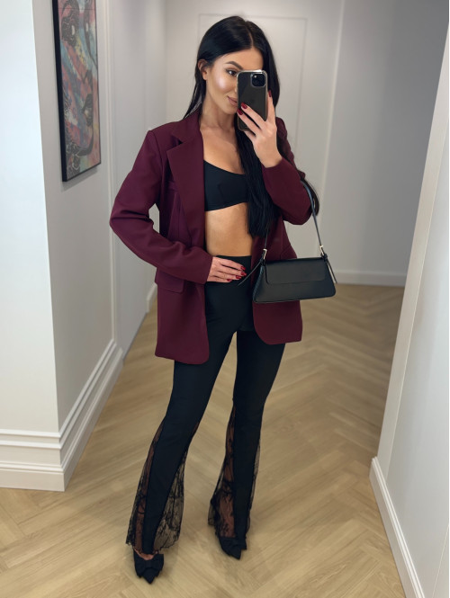 Bordowa marynarka zapinana na jeden guzik KORNELIA 19 - photo #11