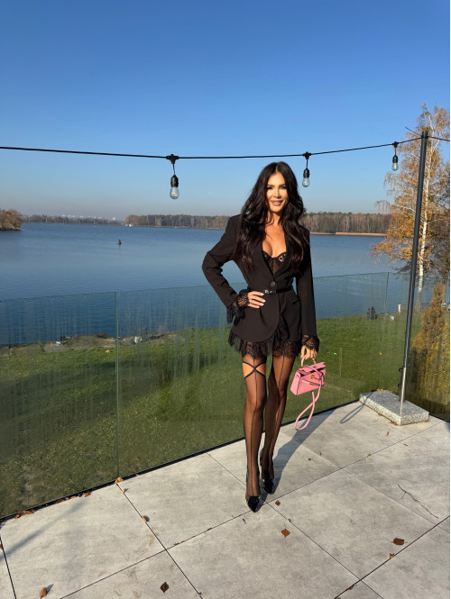 PRE ORDER Czarne rajstopy z wycięciem na nodze SEXY GIRL - photo #25