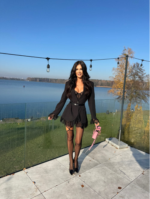 PRE ORDER Czarne rajstopy z wycięciem na nodze SEXY GIRL - photo #26