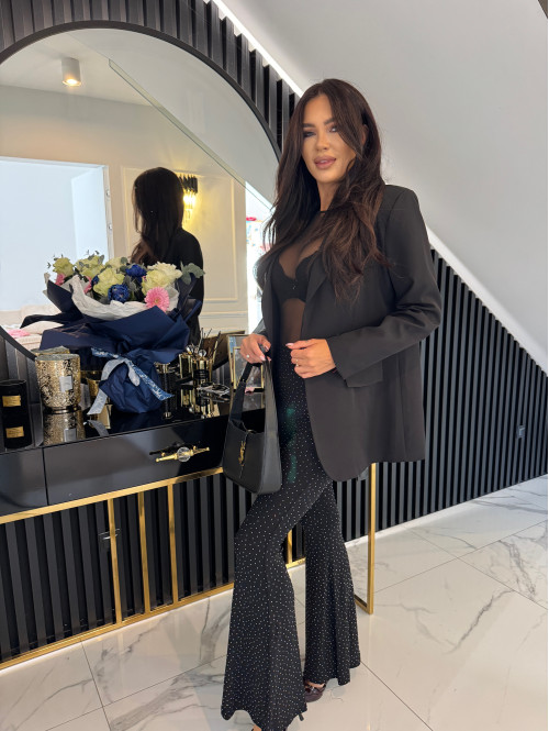 Czarna marynarka zapinana na jeden guzik KORNELIA 19 - photo #14