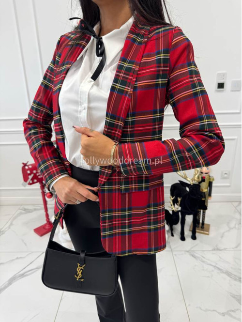 Czerwona Marynarka w kratę Melhio 17 - photo #12