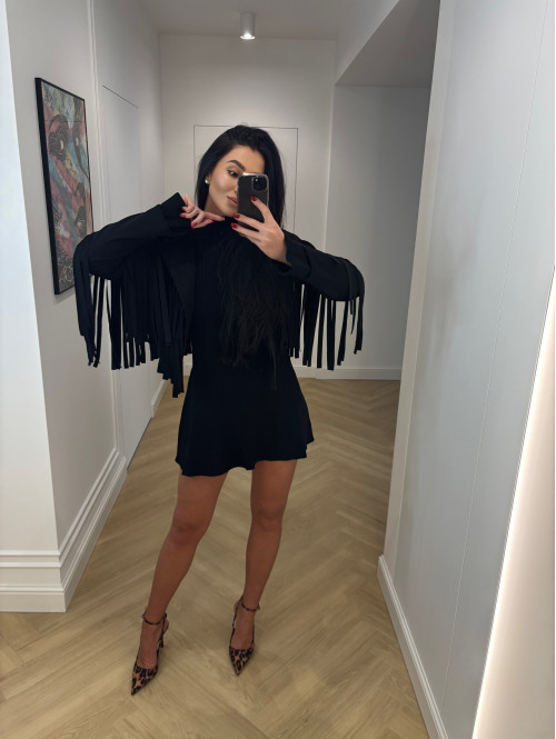 Kurtka zamszowa z frędzlami FRANJA czarna 19,02 - photo #39