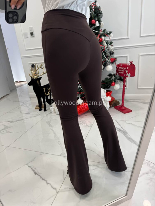 Czekoladowe legginsy dzwony Malcom 173 - photo #0