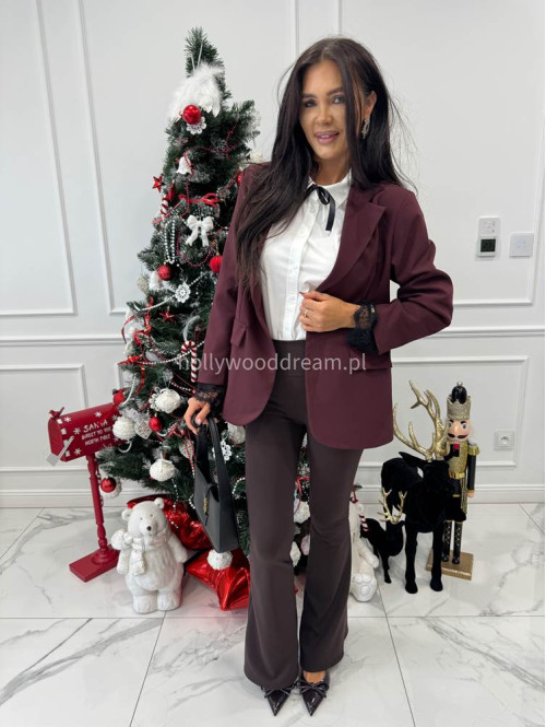 Czekoladowe legginsy dzwony Malcom 173 - photo #6