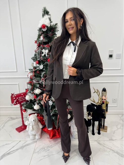 Czekoladowe legginsy dzwony Malcom 173 - photo #10