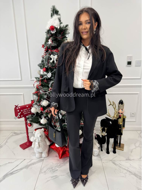 Czarne legginsy dzwony Malcom 173 - photo #7