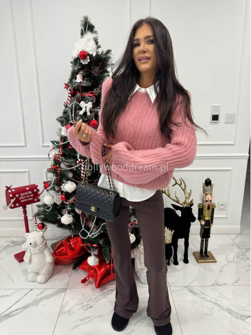 Brudny róż sweter moherowy z bufiastymi rękawami SWEETHEART 24,02 - photo #5